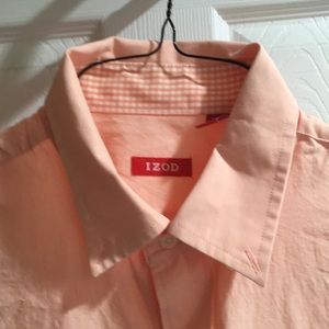 Izod long sleeve peach dress shirt